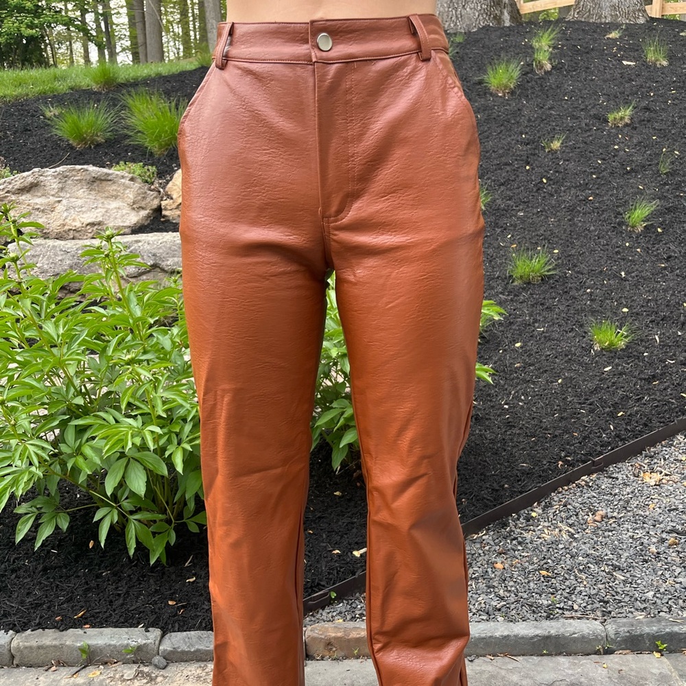 PRINCESS POLLY brown leather pants